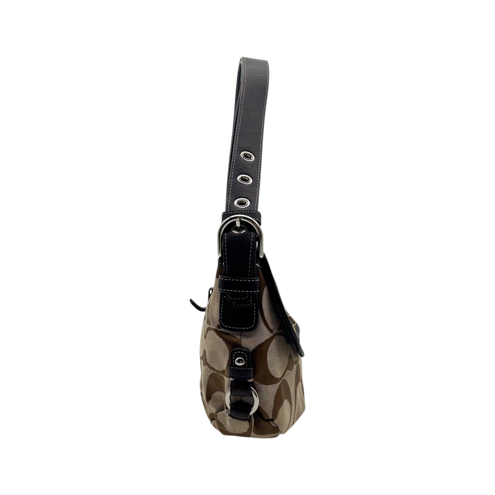 Coach Signature Canvas Turnlock Shoulder Bag