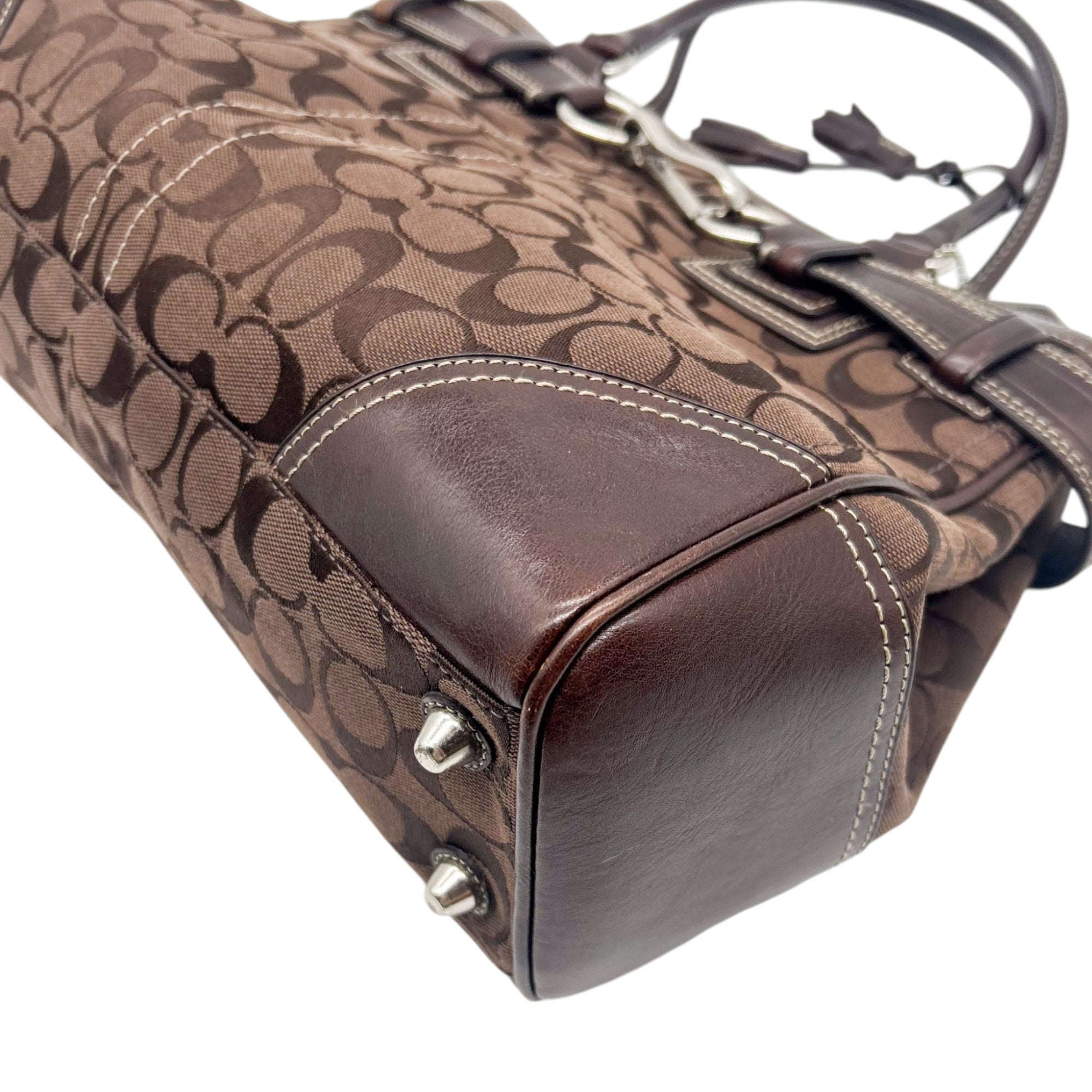 Coach Signature Canvas Brown Legacy Satchel