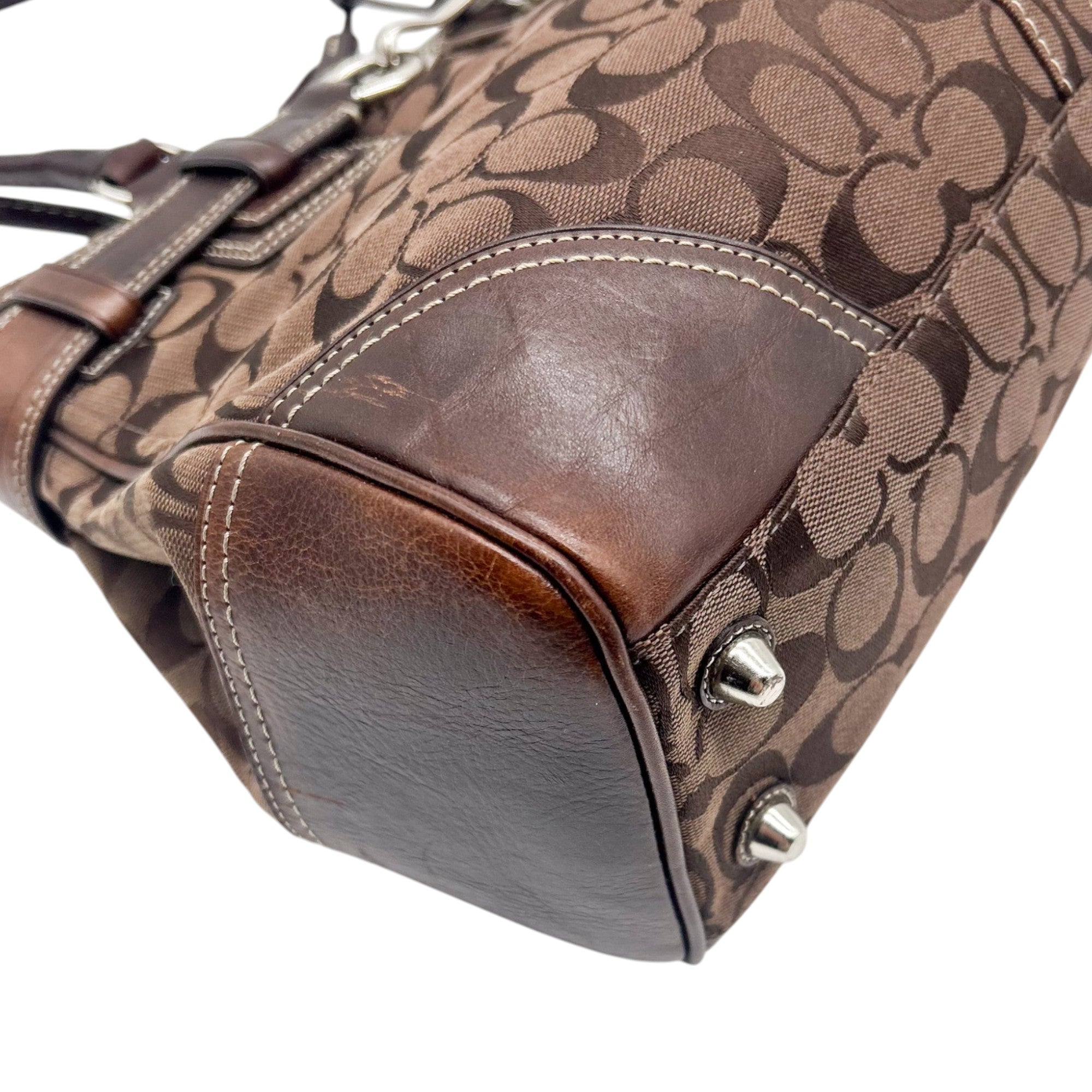 Coach Signature Canvas Brown Legacy Satchel