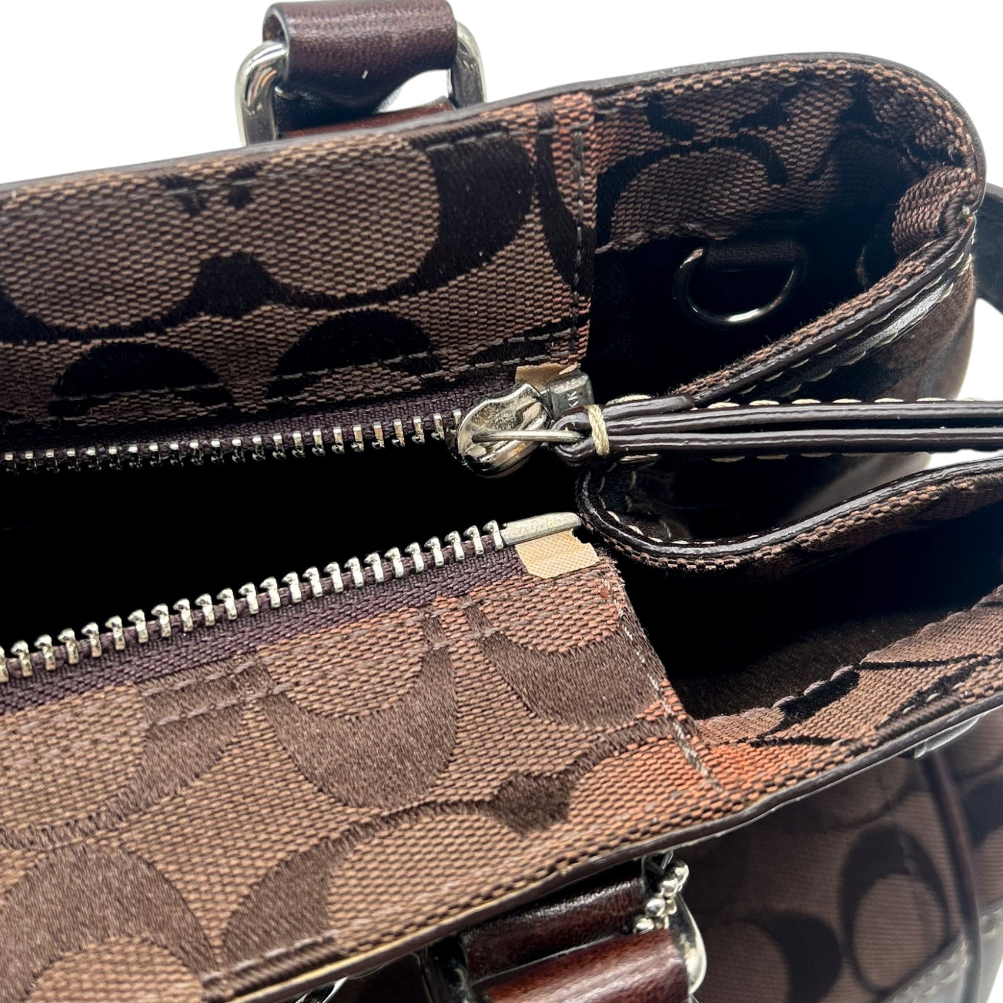 Coach Signature Canvas Brown Legacy Satchel