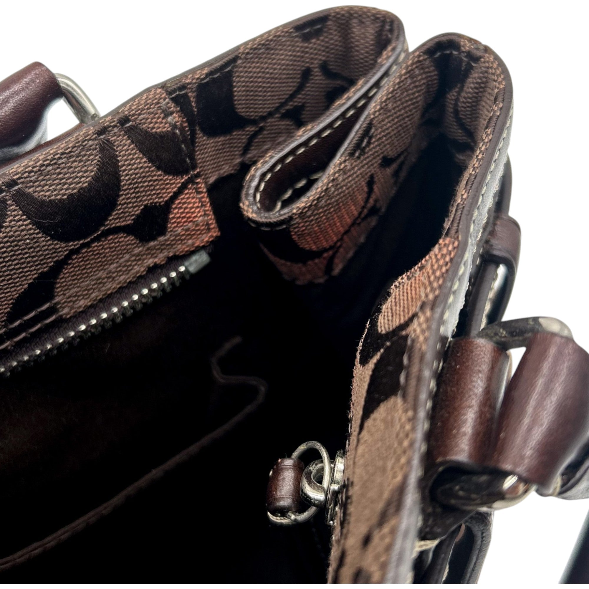 Coach Signature Canvas Brown Legacy Satchel
