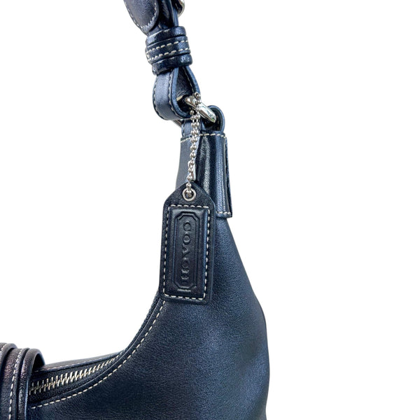 Coach Black Leather Buckle Hobo Shoulder Bag