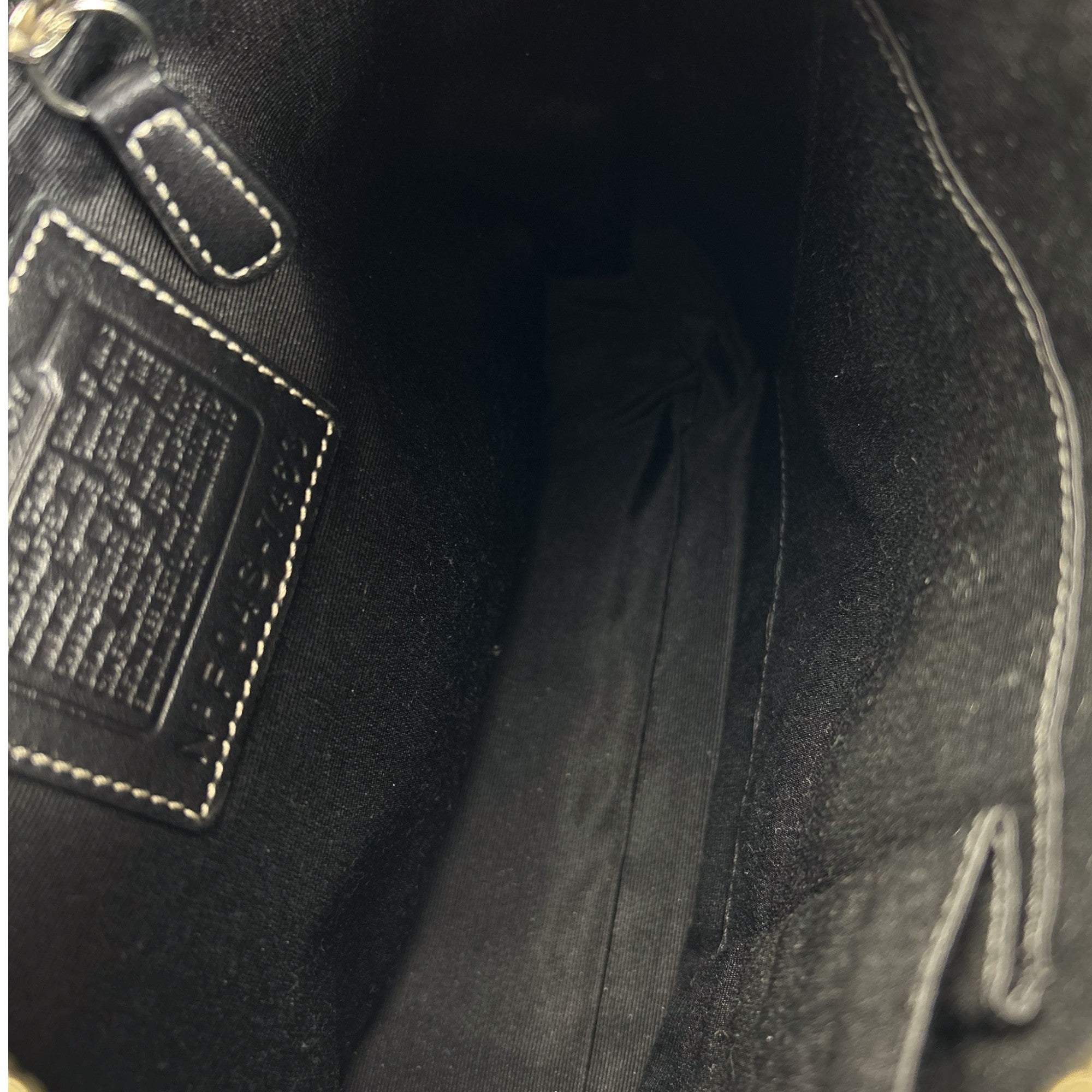 Coach Black Leather Buckle Hobo Shoulder Bag