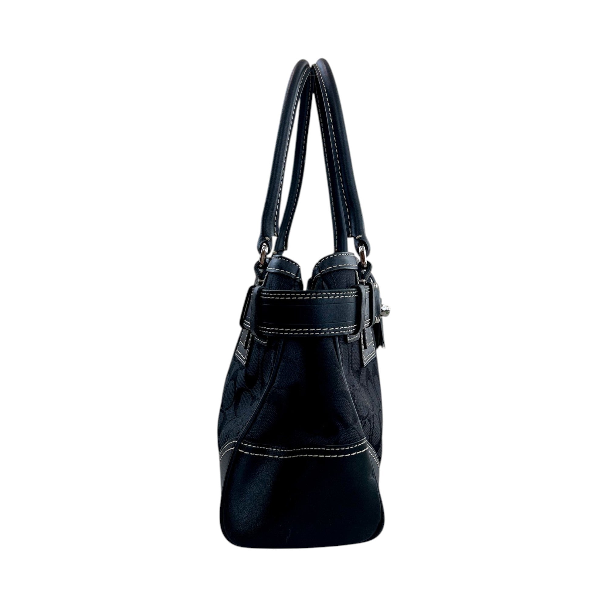 Coach Black Signature Horsebit Shoulder Bag