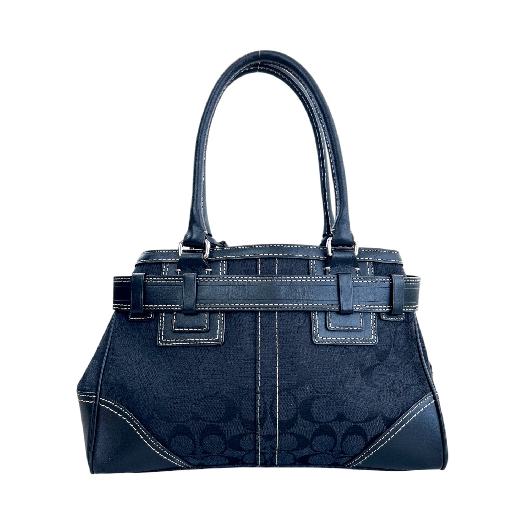 Coach Black Signature Horsebit Shoulder Bag