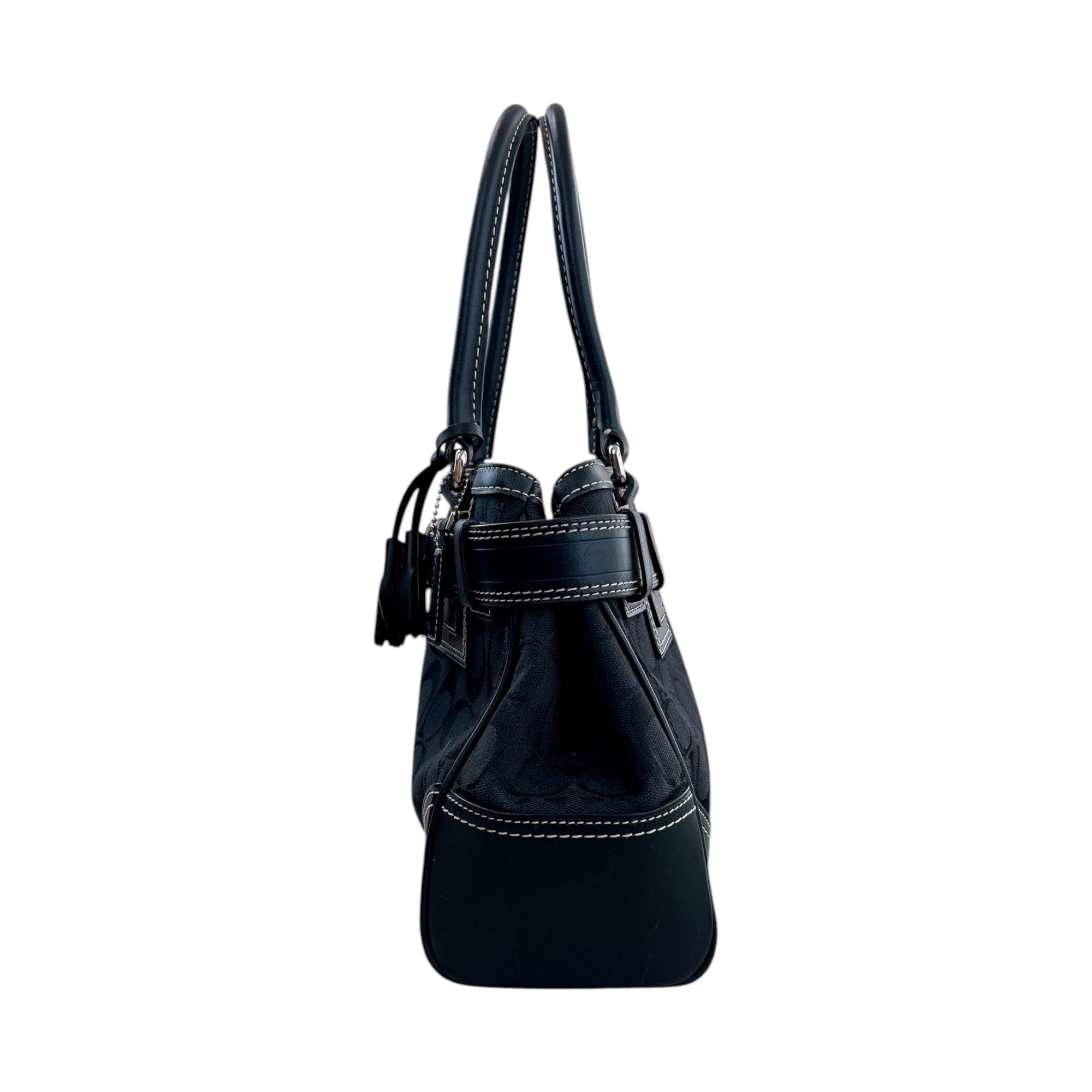 Coach Black Signature Horsebit Shoulder Bag