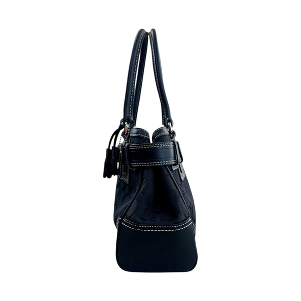 Coach Black Signature Horsebit Shoulder Bag