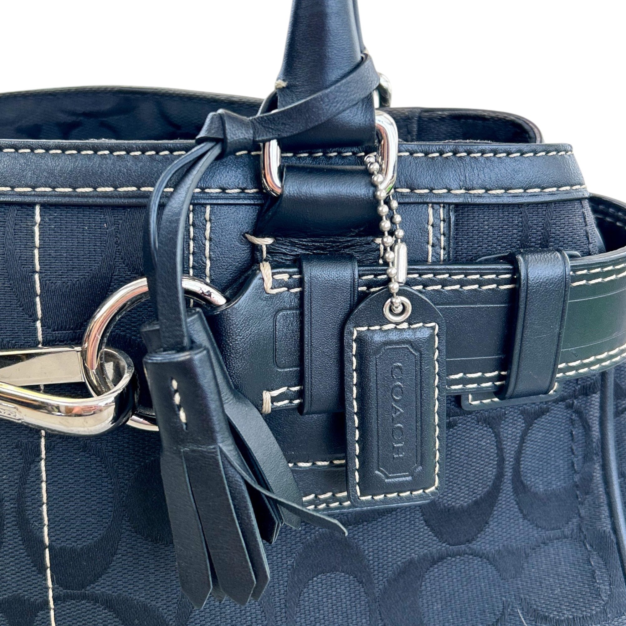 Coach Black Signature Horsebit Shoulder Bag