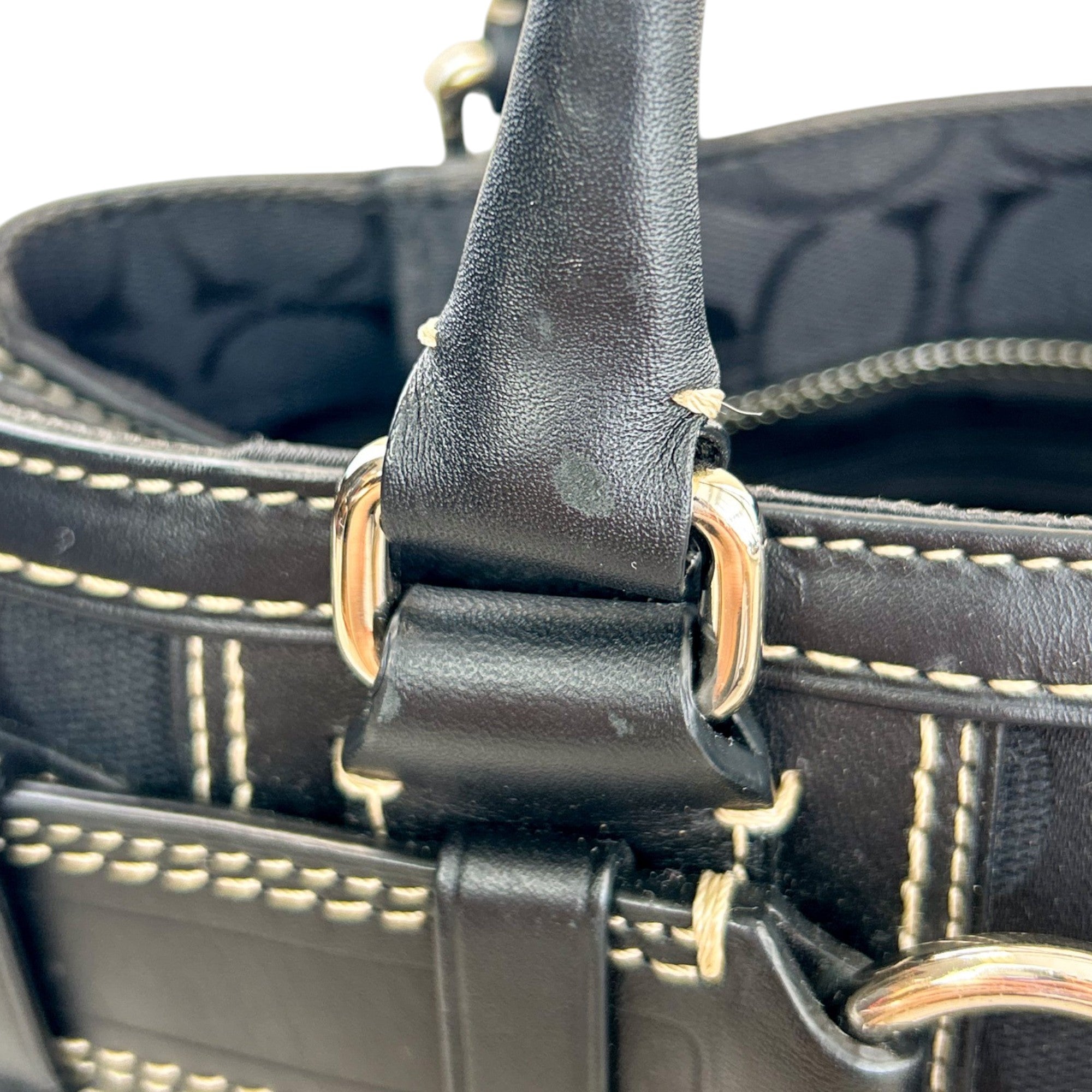 Coach Black Signature Horsebit Shoulder Bag