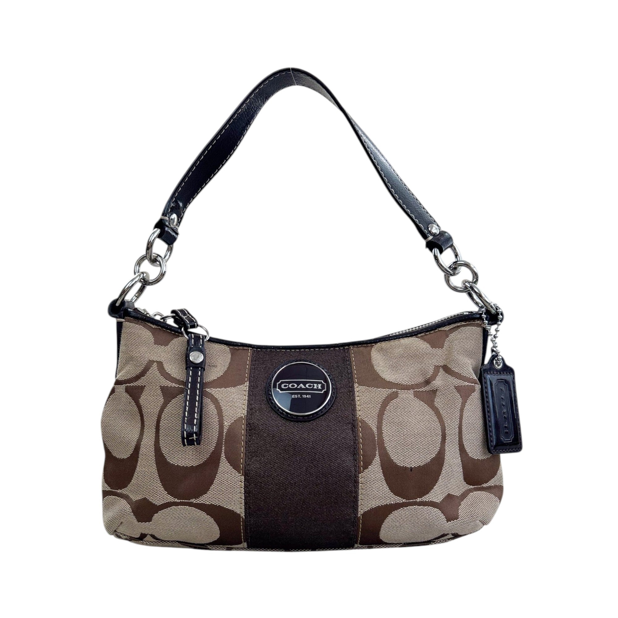 Coach Brown Signature Canvas Shoulder Bag