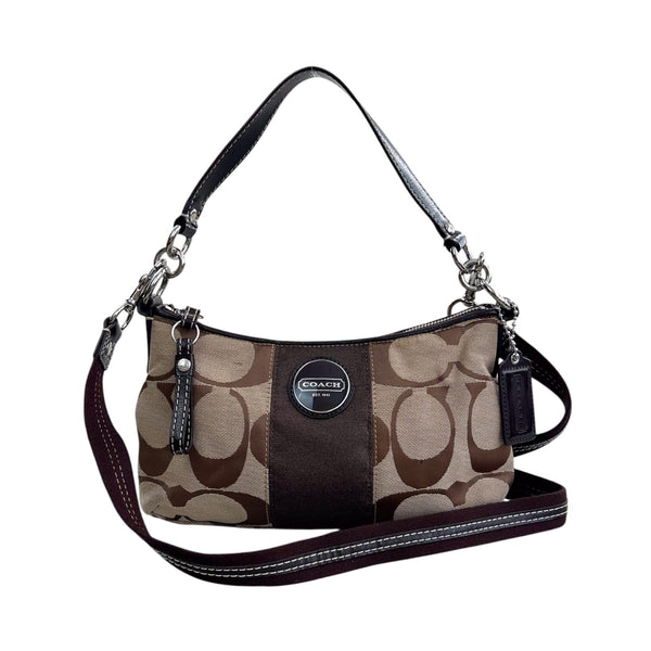 Coach Brown Signature Canvas Shoulder Bag