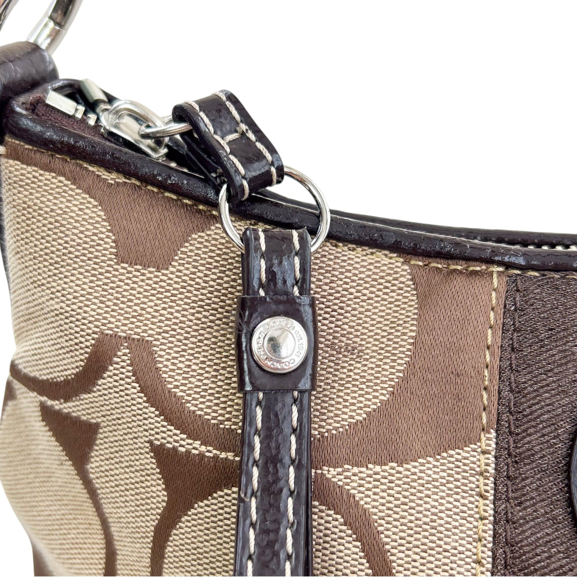 Coach Brown Signature Canvas Shoulder Bag