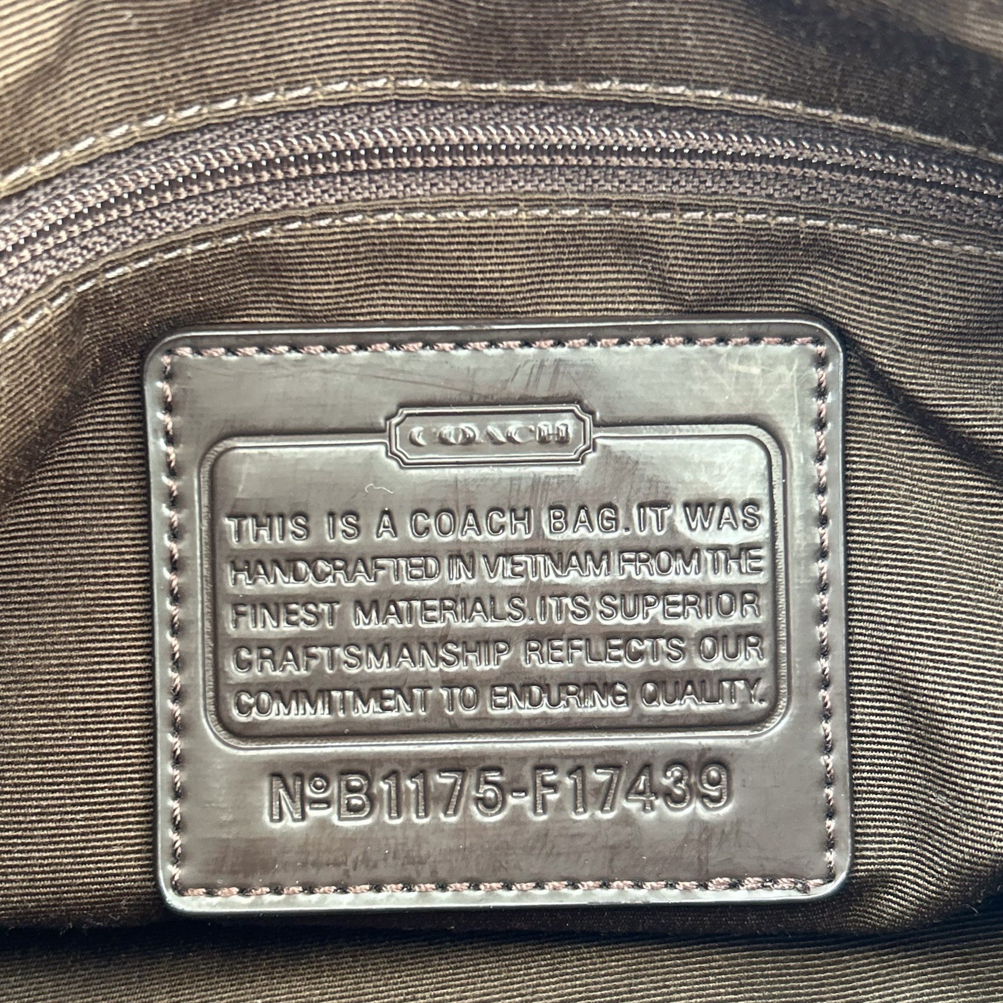 Coach Brown Signature Canvas Shoulder Bag