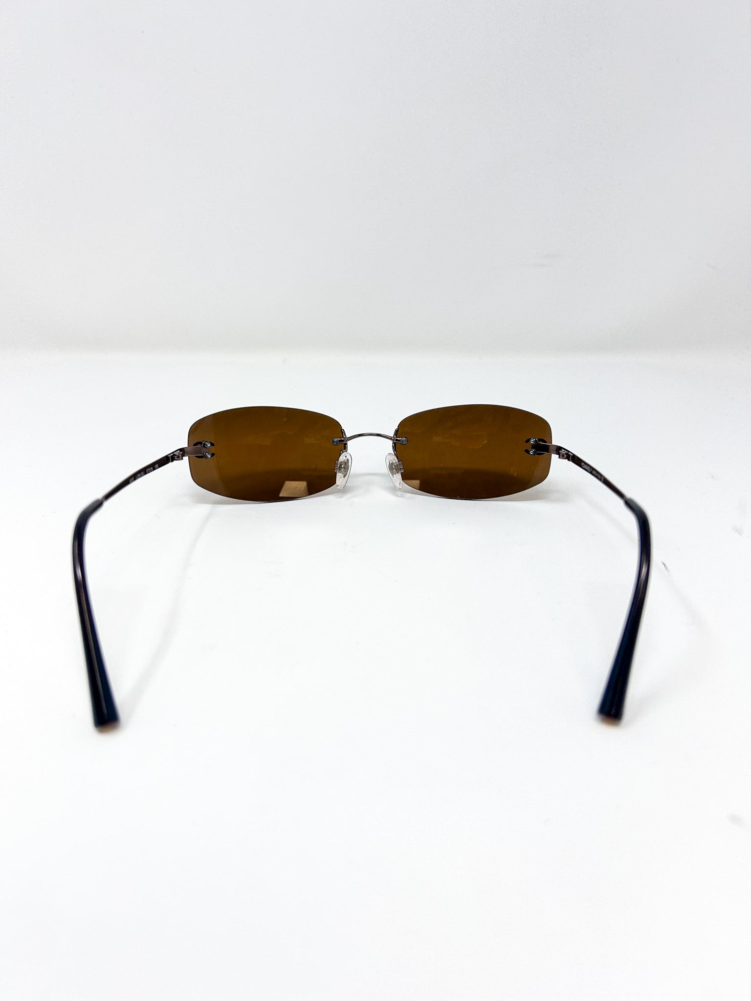 Chanel Brown Rimless Sunglasses