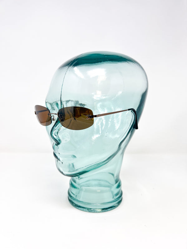 Chanel Brown Rimless Sunglasses
