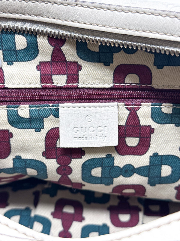 Gucci Ivory Guccissima Leather Hobo Shoulder Bag