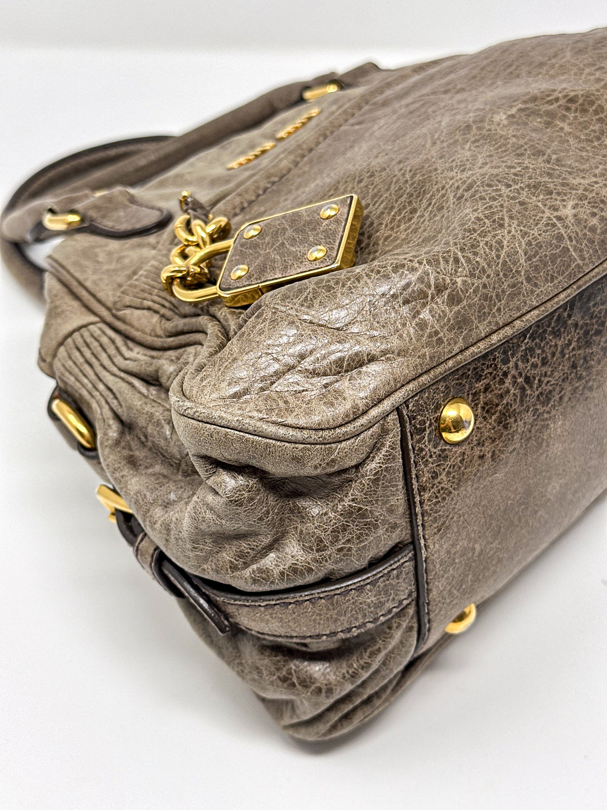 Miu Miu Nappa Charm Lily Handbag