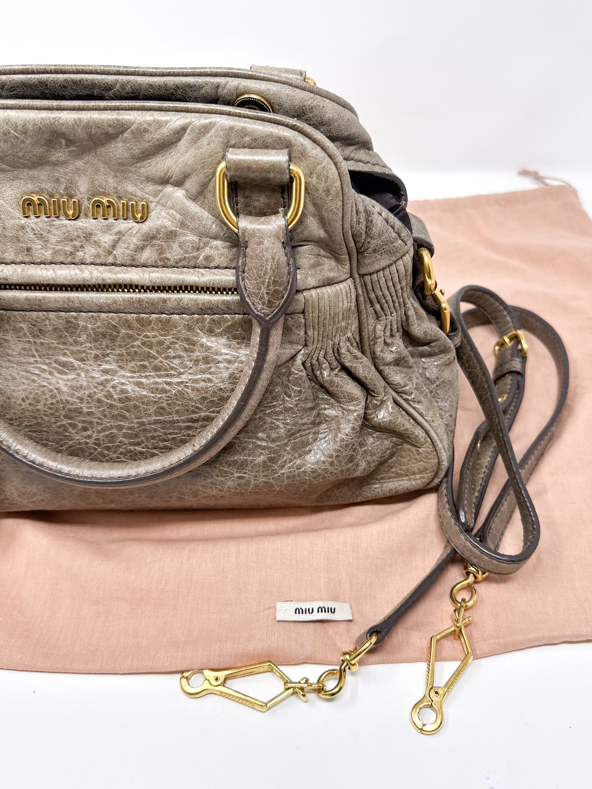 Miu Miu Nappa Charm Lily Handbag