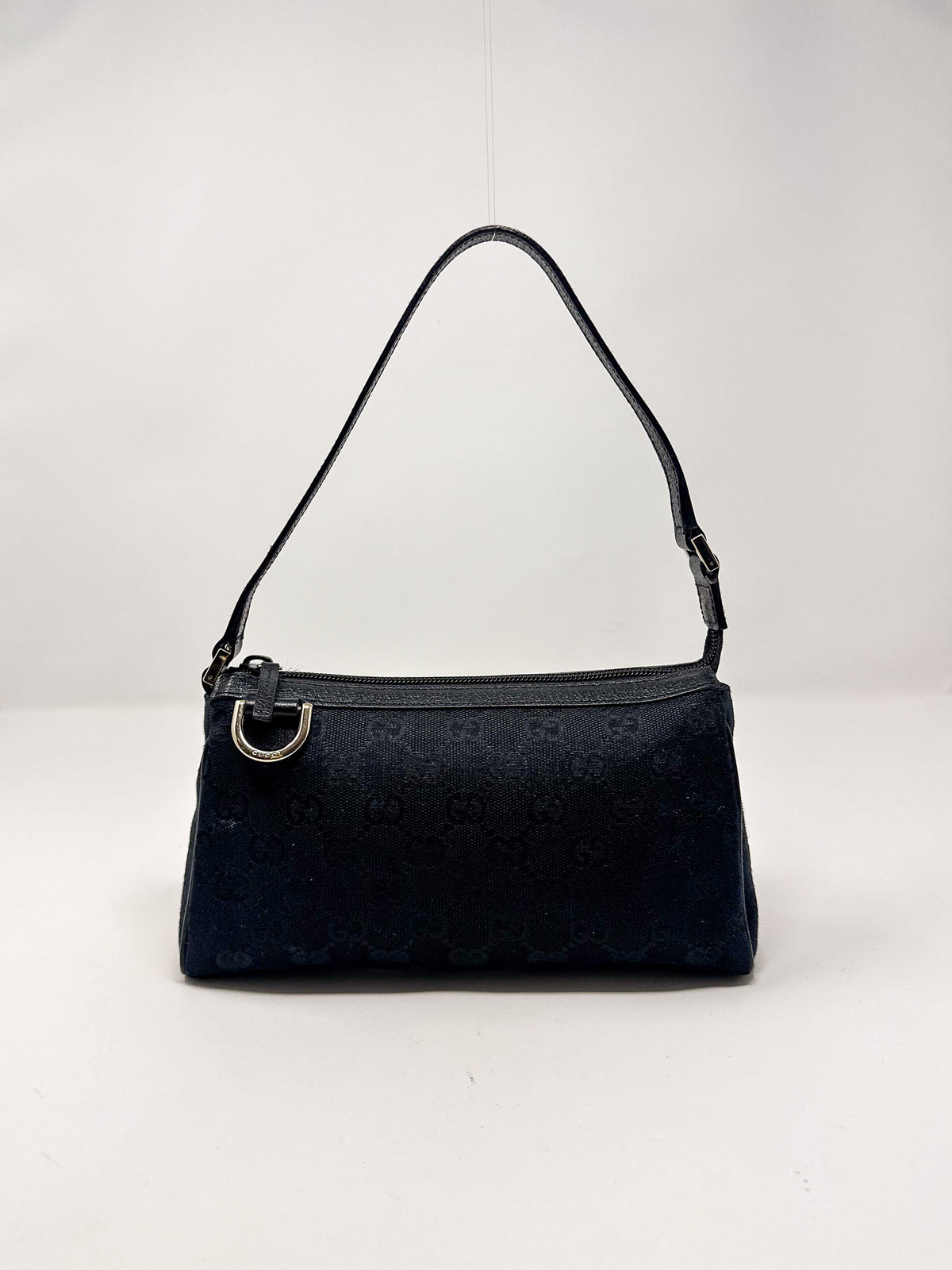 Gucci Black GG Canvas Abbey D-Ring Pochette