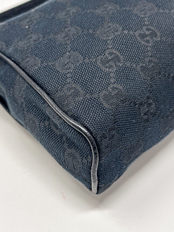 Gucci Black GG Canvas Abbey D-Ring Pochette