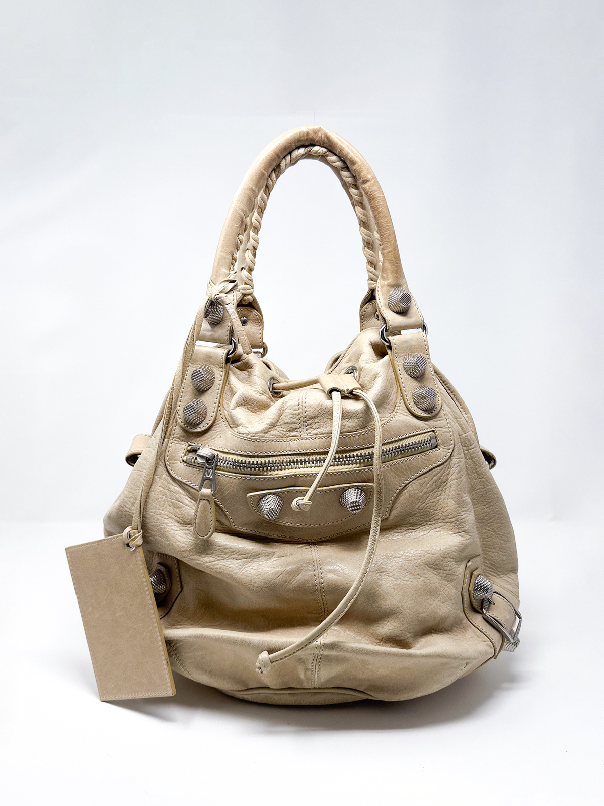 Balenciaga Pompon Bucket Hobo Bag