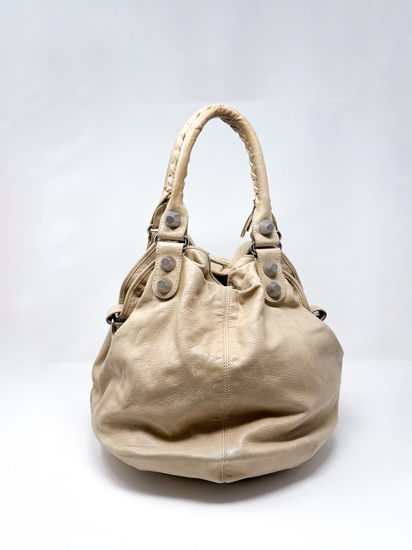 Balenciaga Pompon Bucket Hobo Bag
