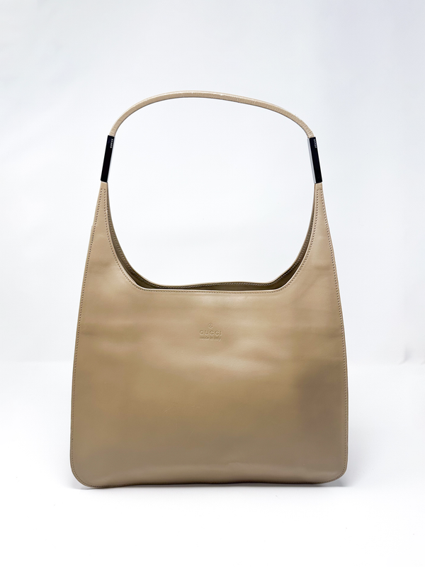 Gucci Tom Ford Beige Leather Large Hobo Shoulder Bag