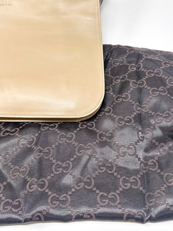 Gucci Tom Ford Beige Leather Large Hobo Shoulder Bag