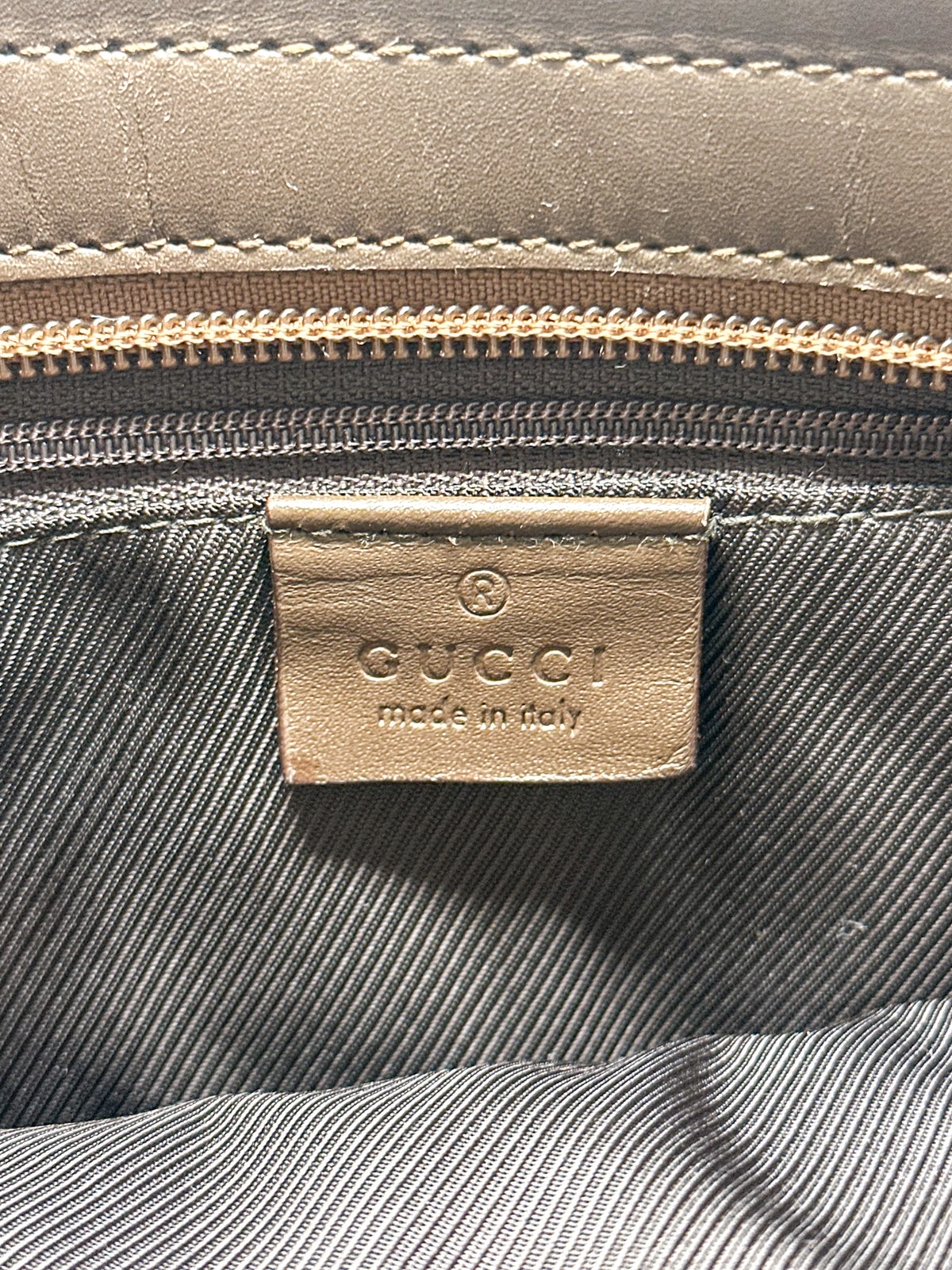 Gucci Vintage GG Monogram Canvas Brown Leather Tote Bag