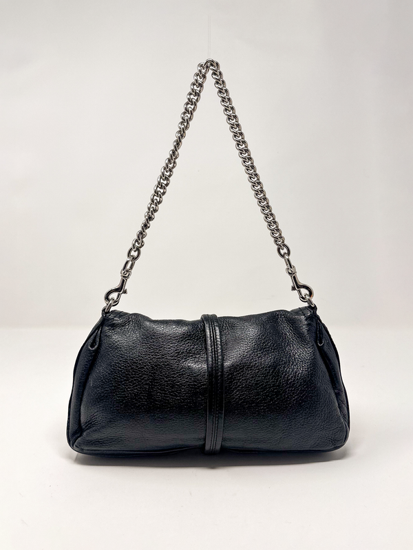 Gucci Bamboo Tassel Black Leather Chain Croisette Shoulder Bag