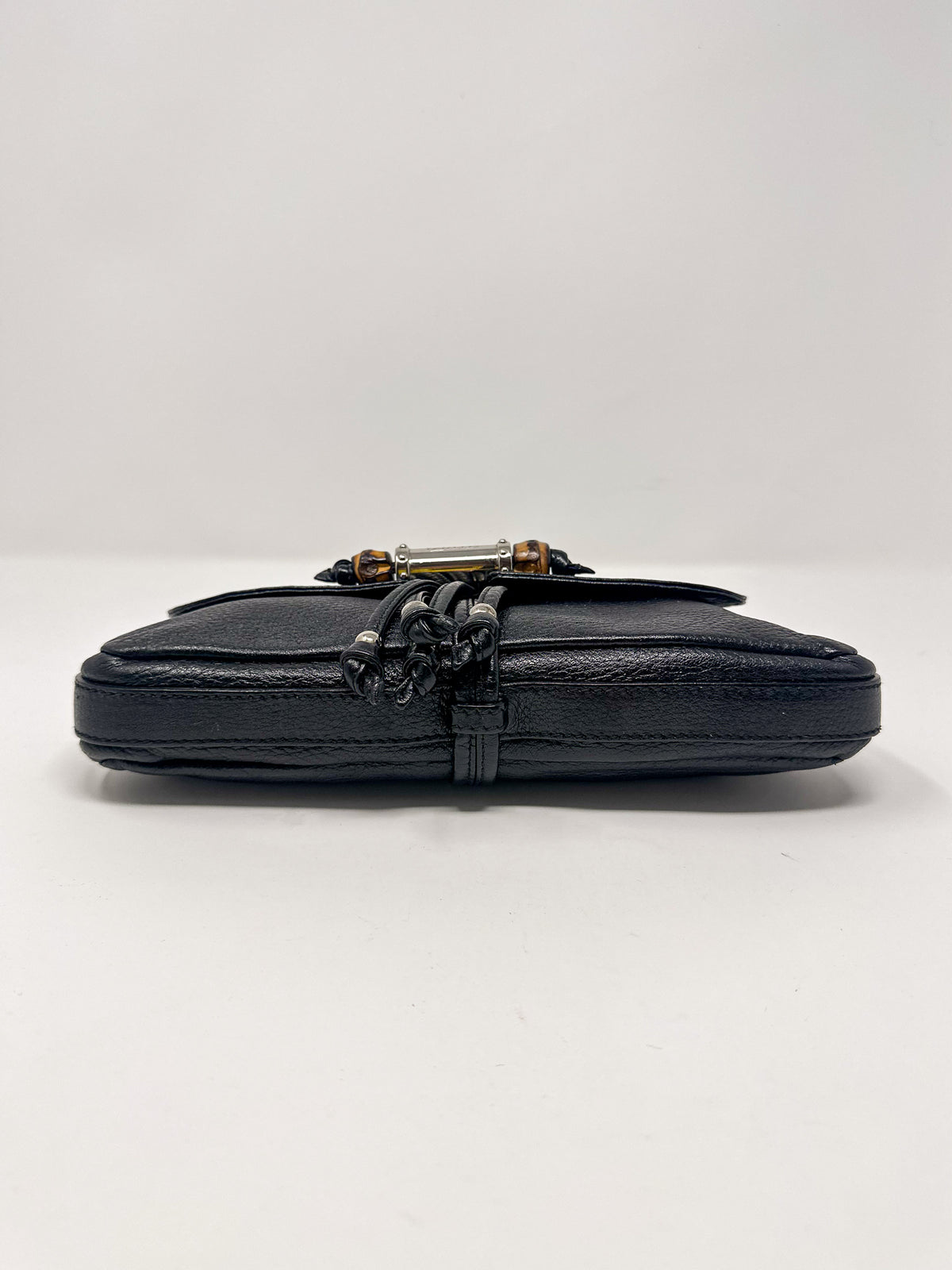 Gucci Bamboo Tassel Black Leather Chain Croisette Shoulder Bag