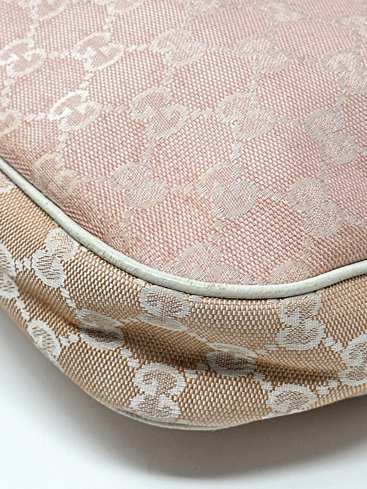 Gucci Small Pink GG Canvas Hobo Bag