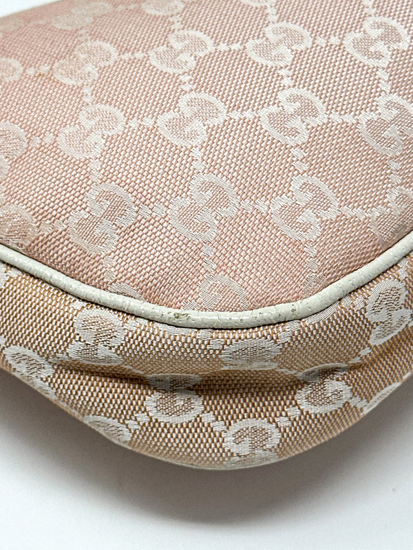 Gucci Small Pink GG Canvas Hobo Bag