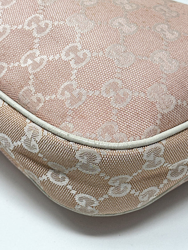 Gucci Small Pink GG Canvas Hobo Bag