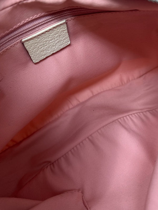 Gucci Small Pink GG Canvas Hobo Bag