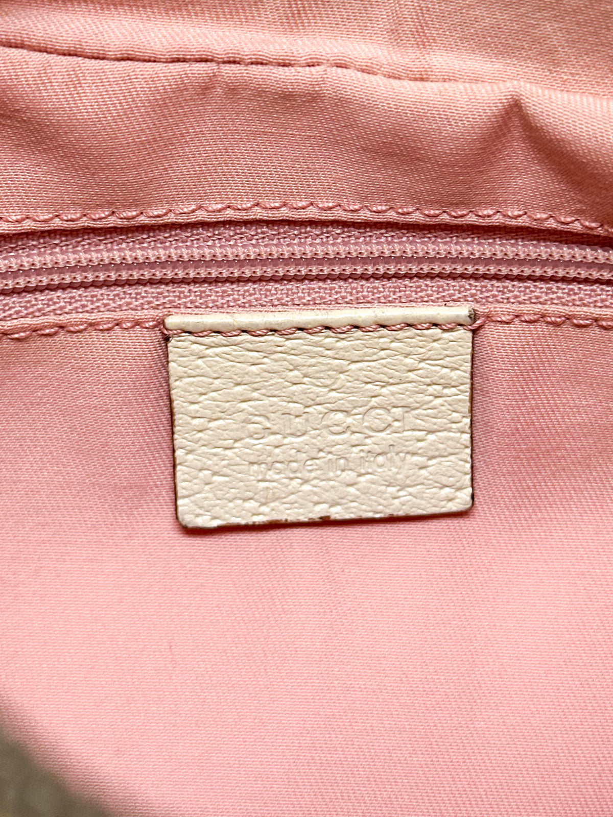 Gucci Small Pink GG Canvas Hobo Bag