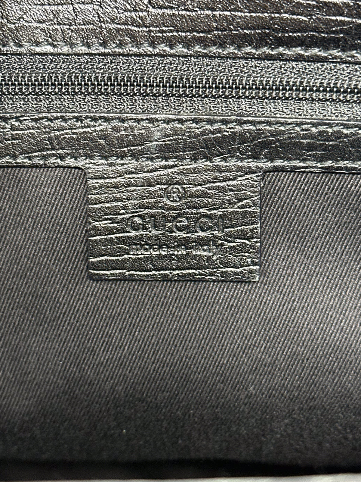 Gucci Black Canvas Bamboo Tote Bag