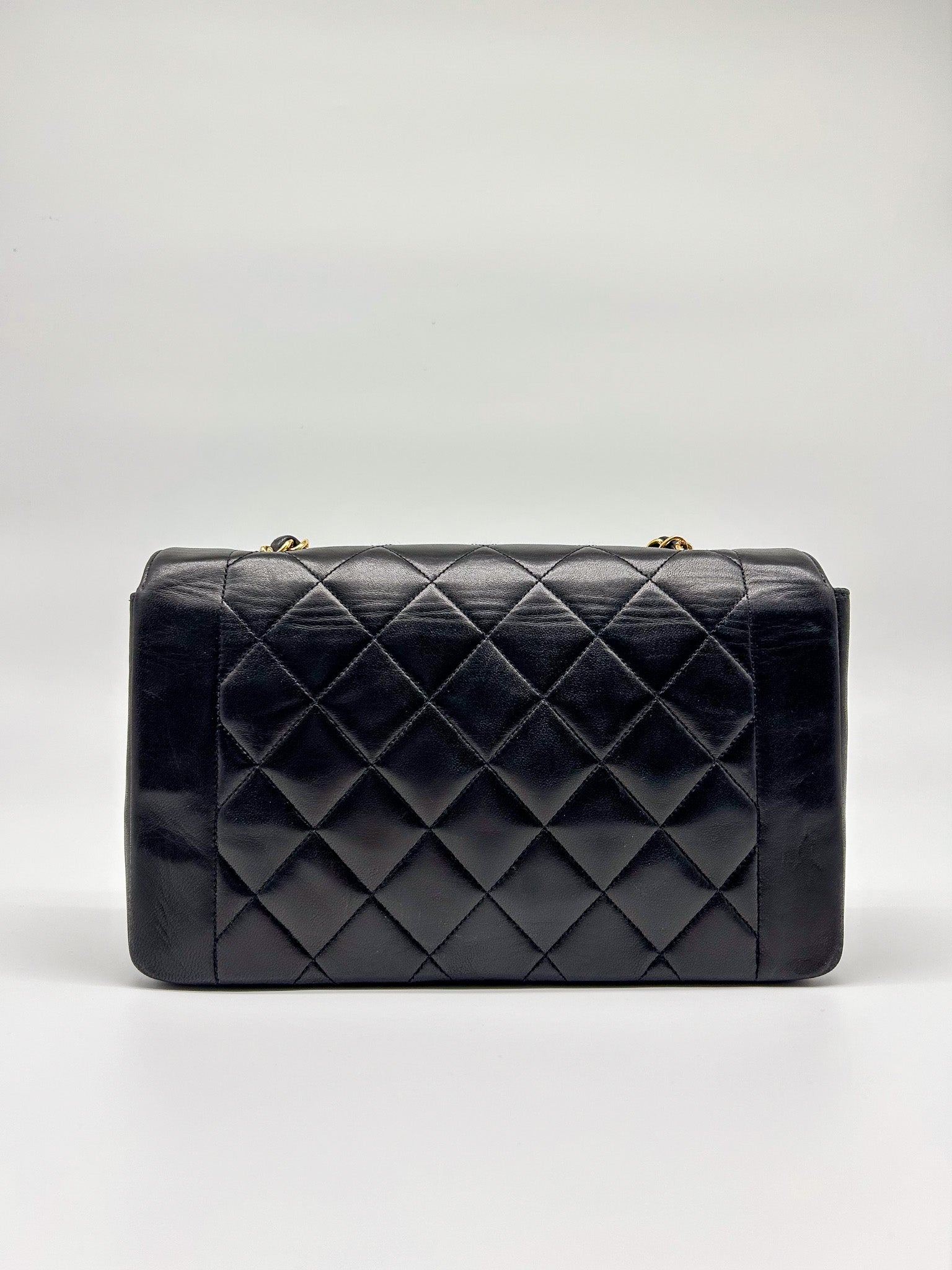 90s Black Lambskin Small Chanel Diana