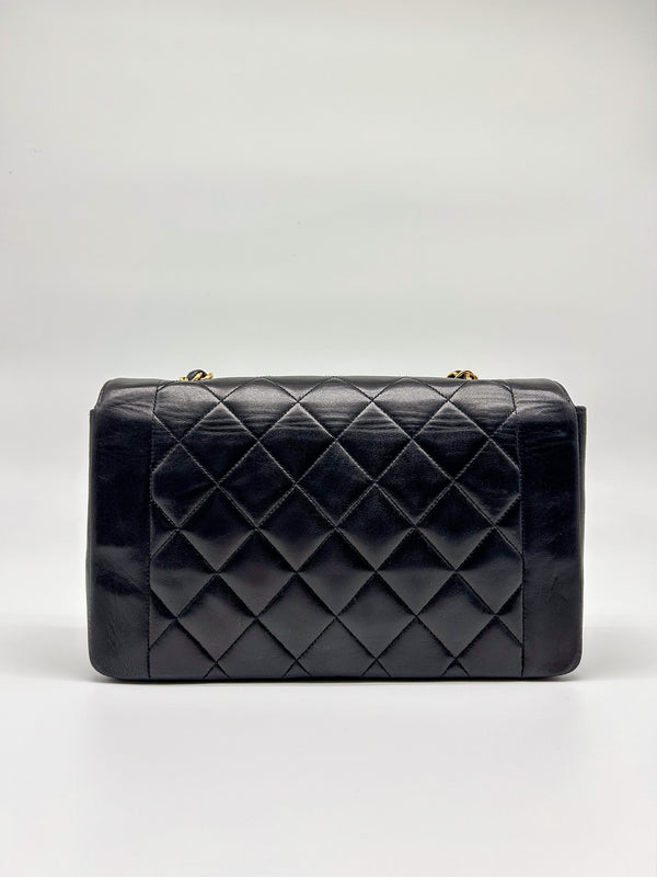 90s Black Lambskin Small Chanel Diana