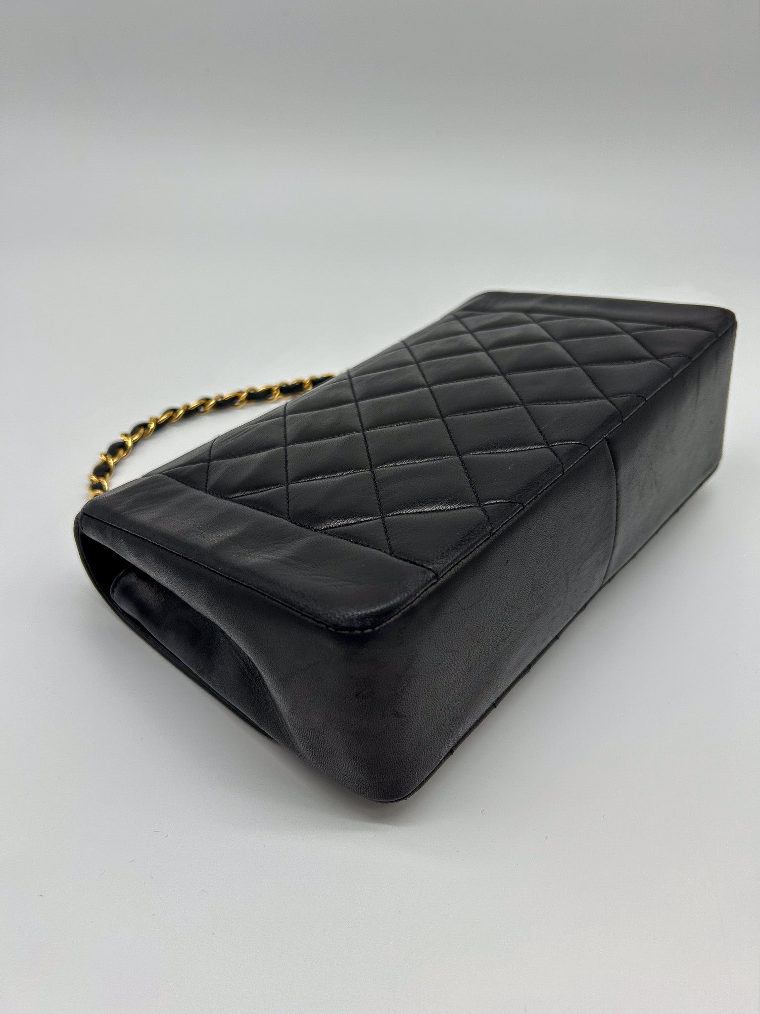 90s Black Lambskin Small Chanel Diana