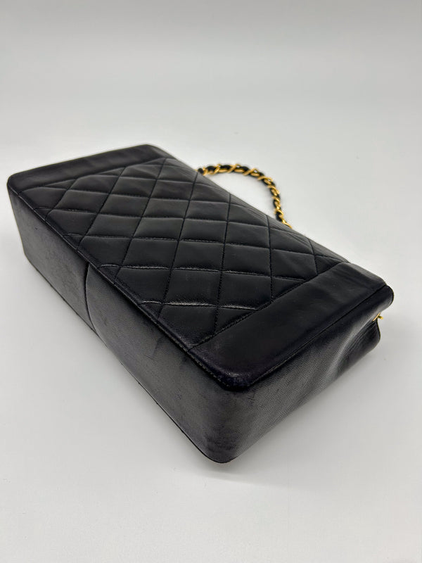 90s Black Lambskin Small Chanel Diana