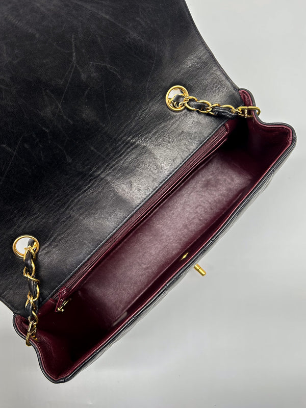 90s Black Lambskin Small Chanel Diana