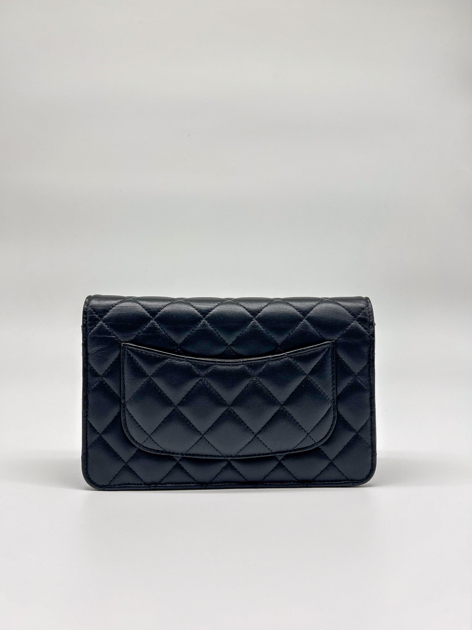 Chanel Black Lambskin Leather Wallet on Chain