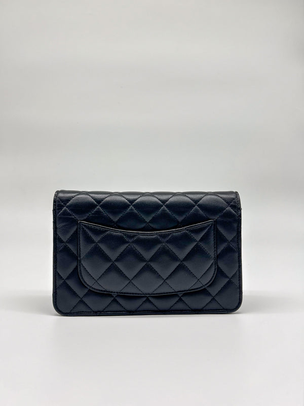 Chanel Black Lambskin Leather Wallet on Chain