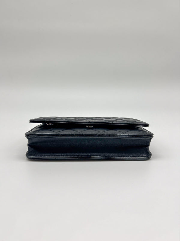 Chanel Black Lambskin Leather Wallet on Chain