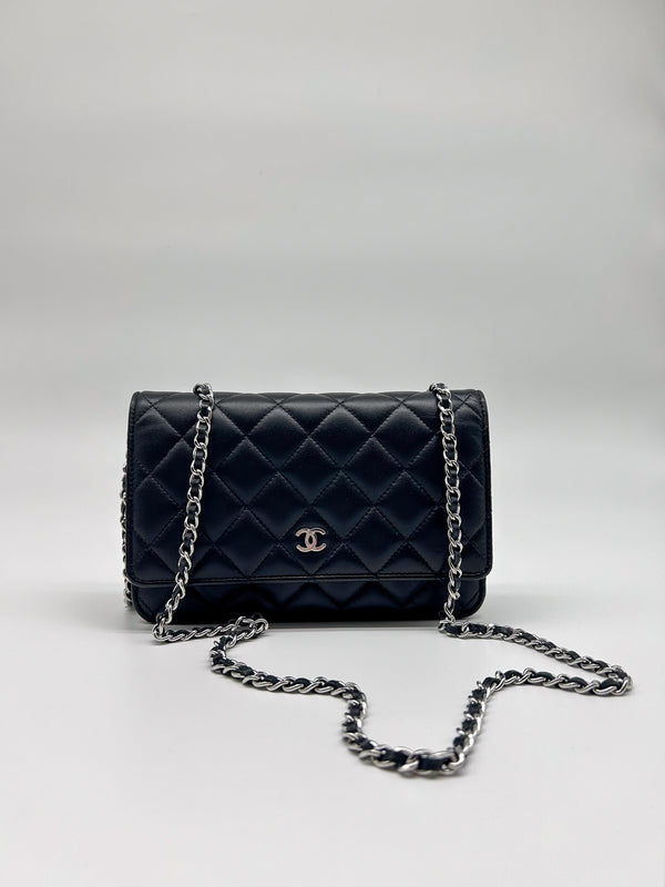 Chanel Black Lambskin Leather Wallet on Chain