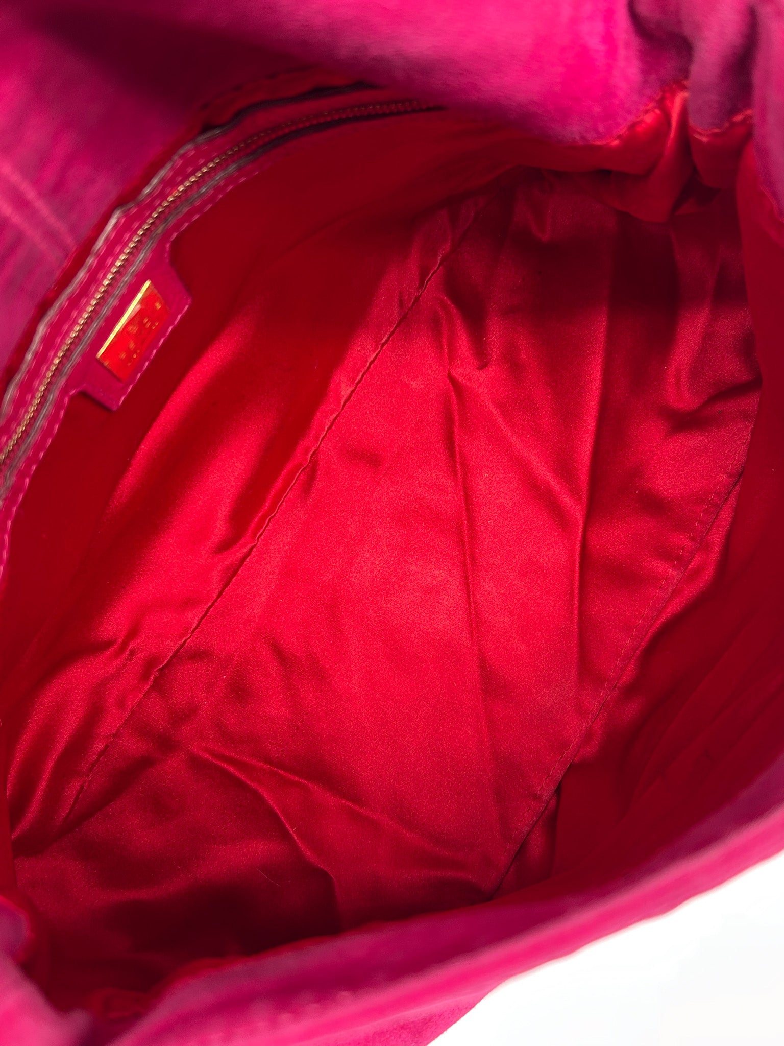 Fendi Raspberry Suede Mamma Baguette Bag