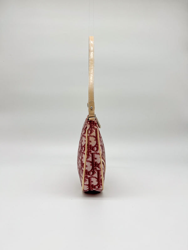 2000s Dior Burgundy Trotter Saddle Bag