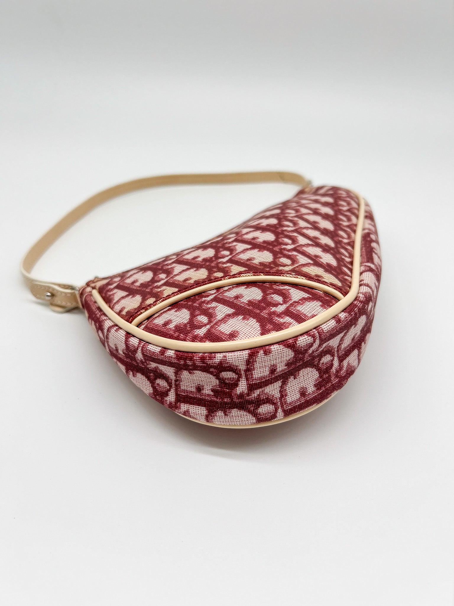 2000s Dior Burgundy Trotter Saddle Bag