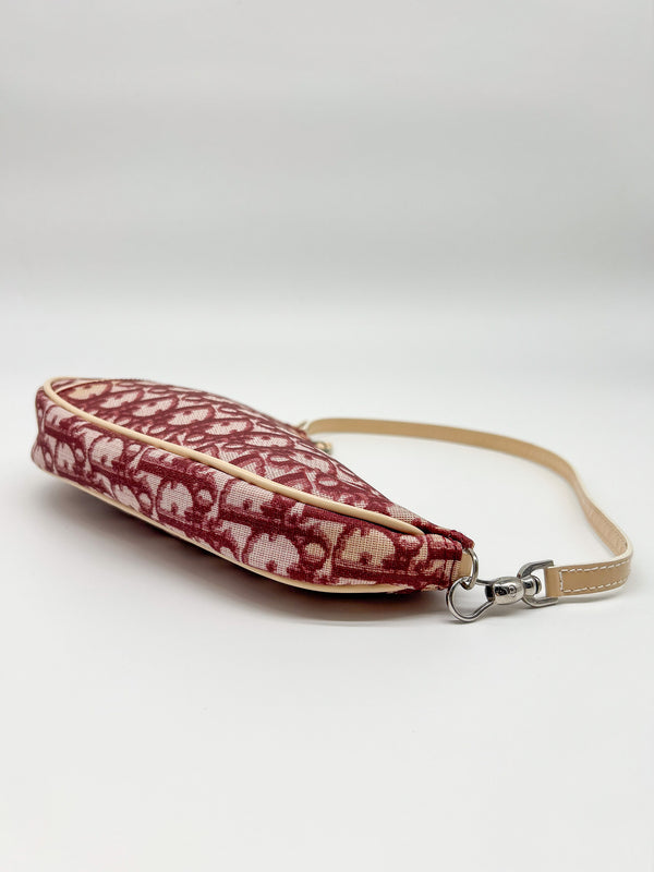 2000s Dior Burgundy Trotter Saddle Bag